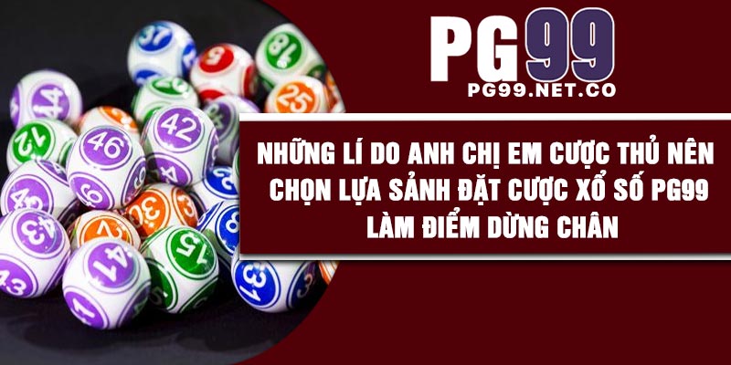 Những lí do anh chị em cược thủ nên chọn lựa sảnh đặt cược xổ số PG99 làm điểm dừng chân